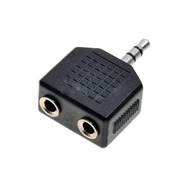 Single 3.5mm male to two 3.5mm female dual splitter interface audio connector
