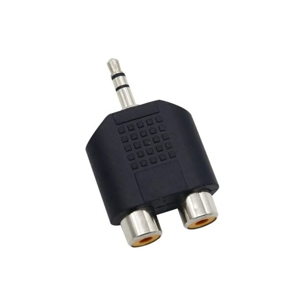 Single 3.5mm male to 2 RCA female dual splitter interface audio connector
