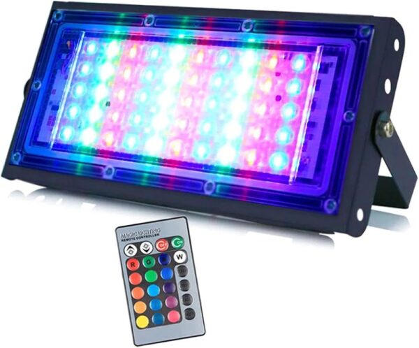 10W Multi Color Changing Crystal Led RGB Flood Light with Remote Waterproof Brick Floodlights for Decoration Lights